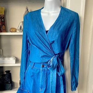 Blue Jean tie up blouse